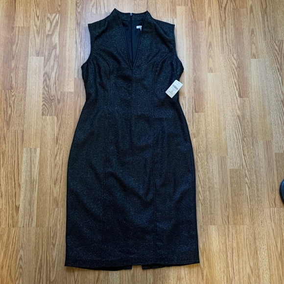 Coldwater Creek NWT Classic Black Flare Neck Sheath Dress - Picture 2 of 10
